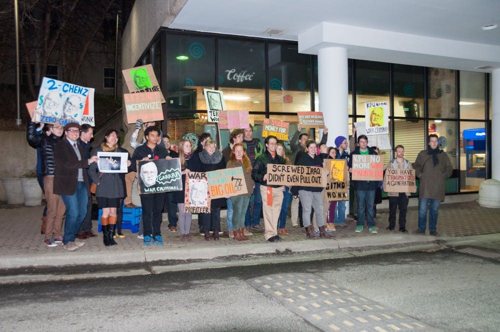 	Between 20 and 30 people participated on the protest, including AU students and activists from the organization Code Pink. 