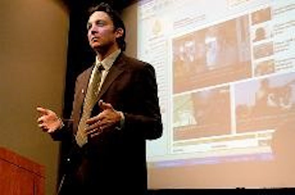 Josh Rushing, a correspondent for Al-Jazeera English, spoke on Tuesday to SOC students.