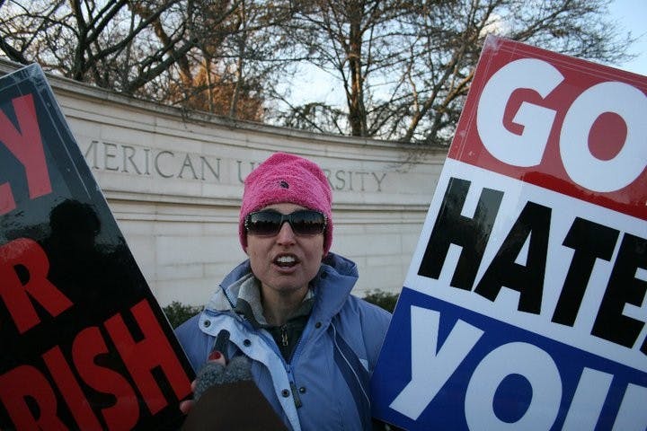 Westboro Baptist Church member Sara Phelps, 29.