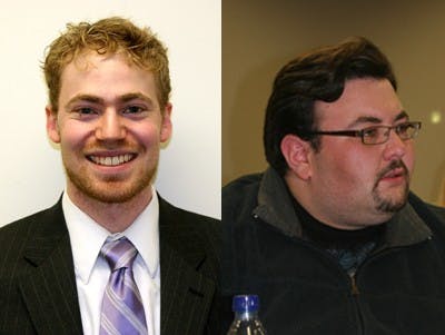 SG President Andy MacCracken (left) and Sen. Steve Dalton.