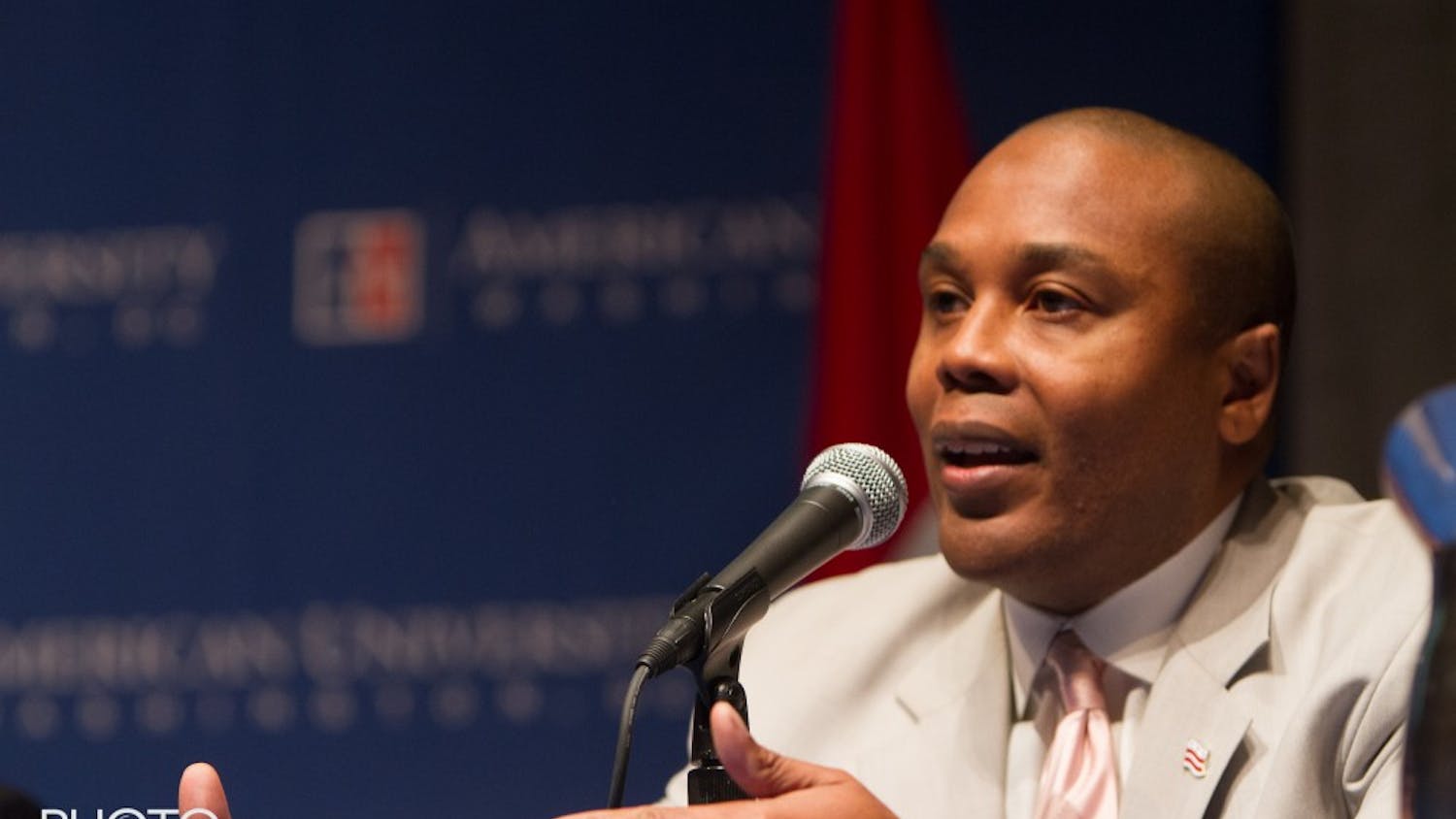 Community activist Carlos Allen participated in the D.C. Democratic mayoral debate held at AU on Feb. 12.