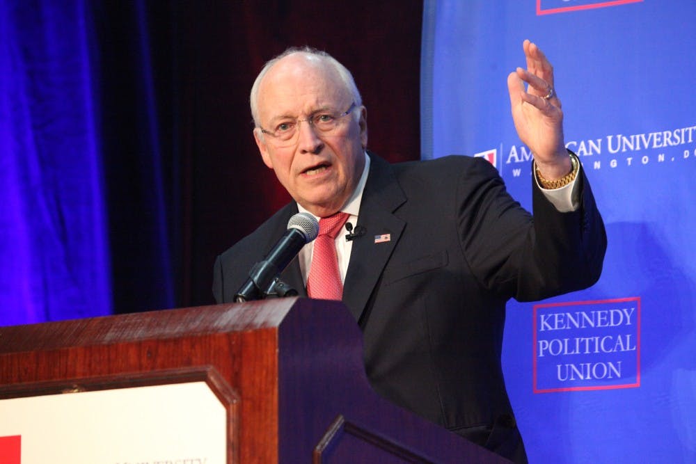 Dick Cheney denies war criminal allegations at KPU event