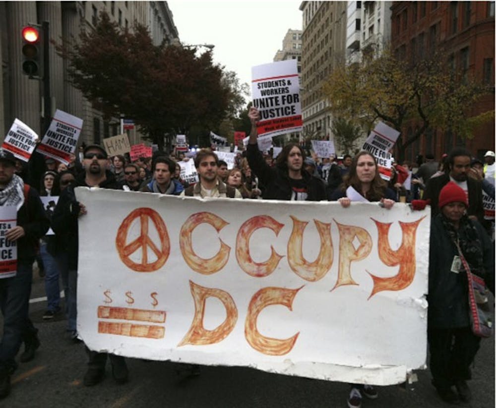 D.C. college students marched from McPherson Square to Pennsylvania Avenue to protest high student loan debt.