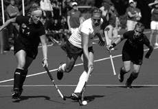 Irene Schickhardt scores her first goal of the year.   