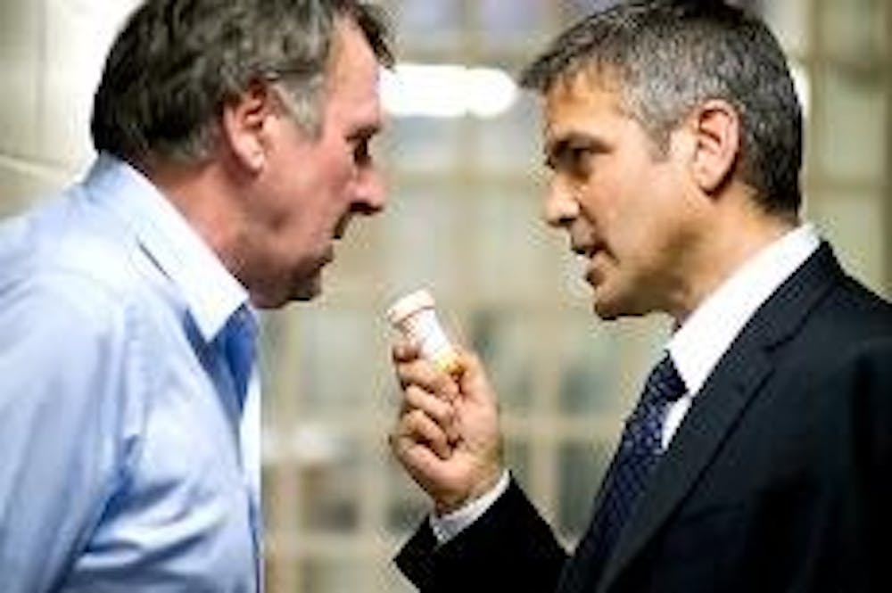 TOP SECRET - George Clooney plays Michael Clayton, a "fixer" for an international law firm who prevents information from getting into the hands of the wrong people. When his conscience kicks in, he realizes he is on the wrong side and tries to make amends