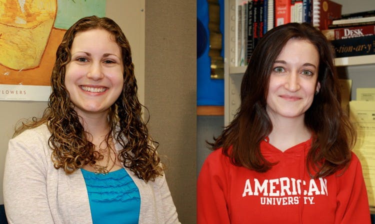 THE RIGHT WAY TO WRITE â€” Writing Center Consultants Melissa Wyse, left, and Rose Oâ€™Malley tutor students to improve their their papers for the future. Wyse and Oâ€™Malley are also graduate students here.