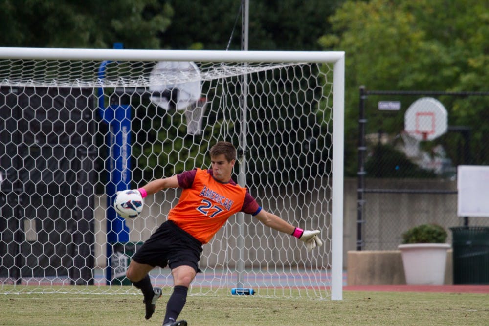 	Eagle keeper Billy Knutsen, seen here against Navy, made six saves against Bucknell