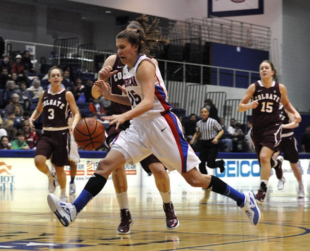 Lisa Strack tallied 18 points to lead AU to a dominating win over Colgate.