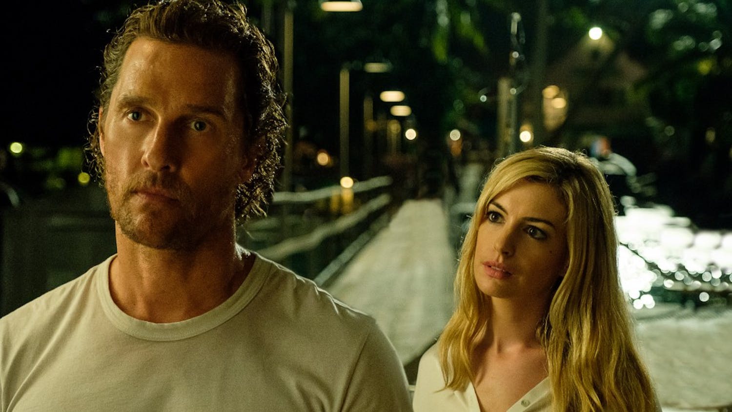 Matthew McConaughey and Anne Hathaway star as Baker and Karen in "Serenity"&nbsp;