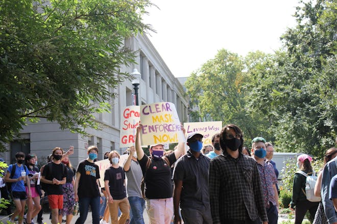 Mask sign protest