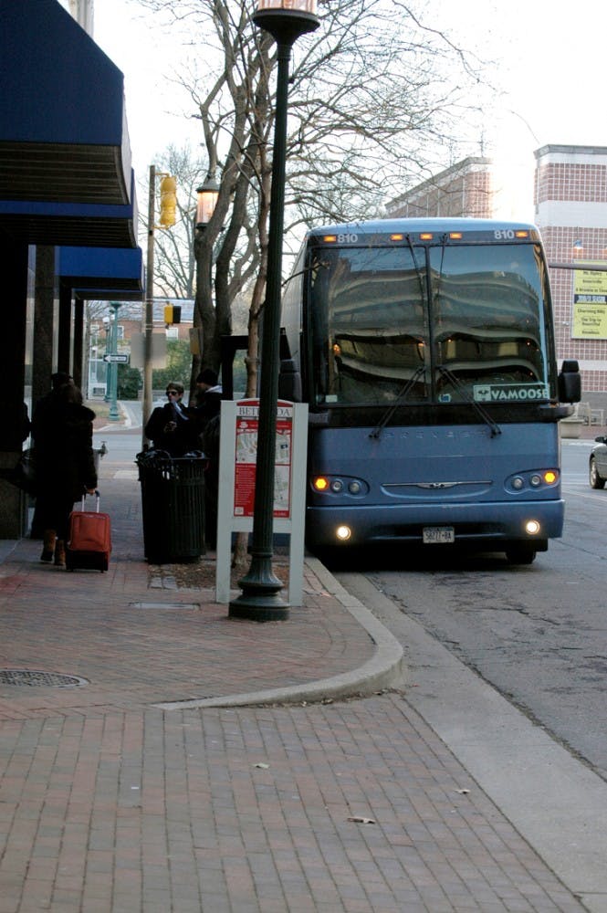 LET\'S VAMOOSE! â€” AU students can now use their EagleBucks account to purchase a bus ticket to New York City. 