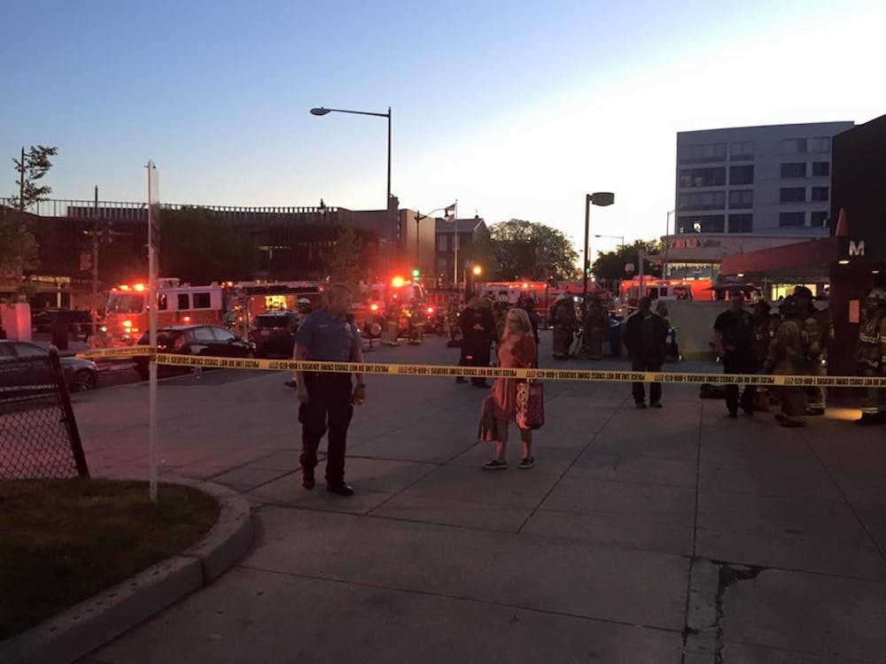 The Tenleytown Metro station was evacuated Saturday night after reports of smoke in the tunnel (Zach Ewell/The Eagle).&nbsp;