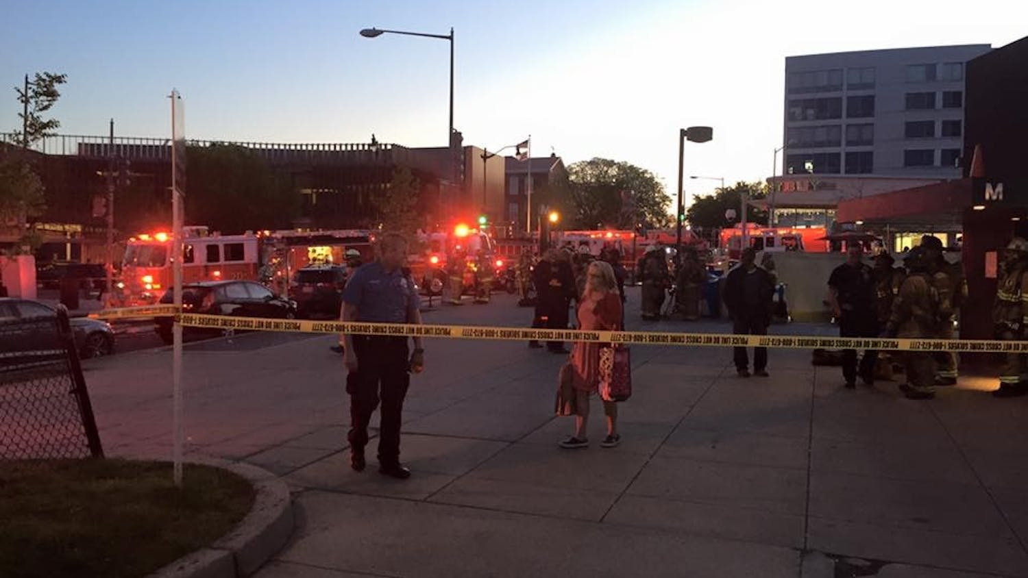 The Tenleytown Metro station was evacuated Saturday night after reports of smoke in the tunnel (Zach Ewell/The Eagle).&nbsp;
