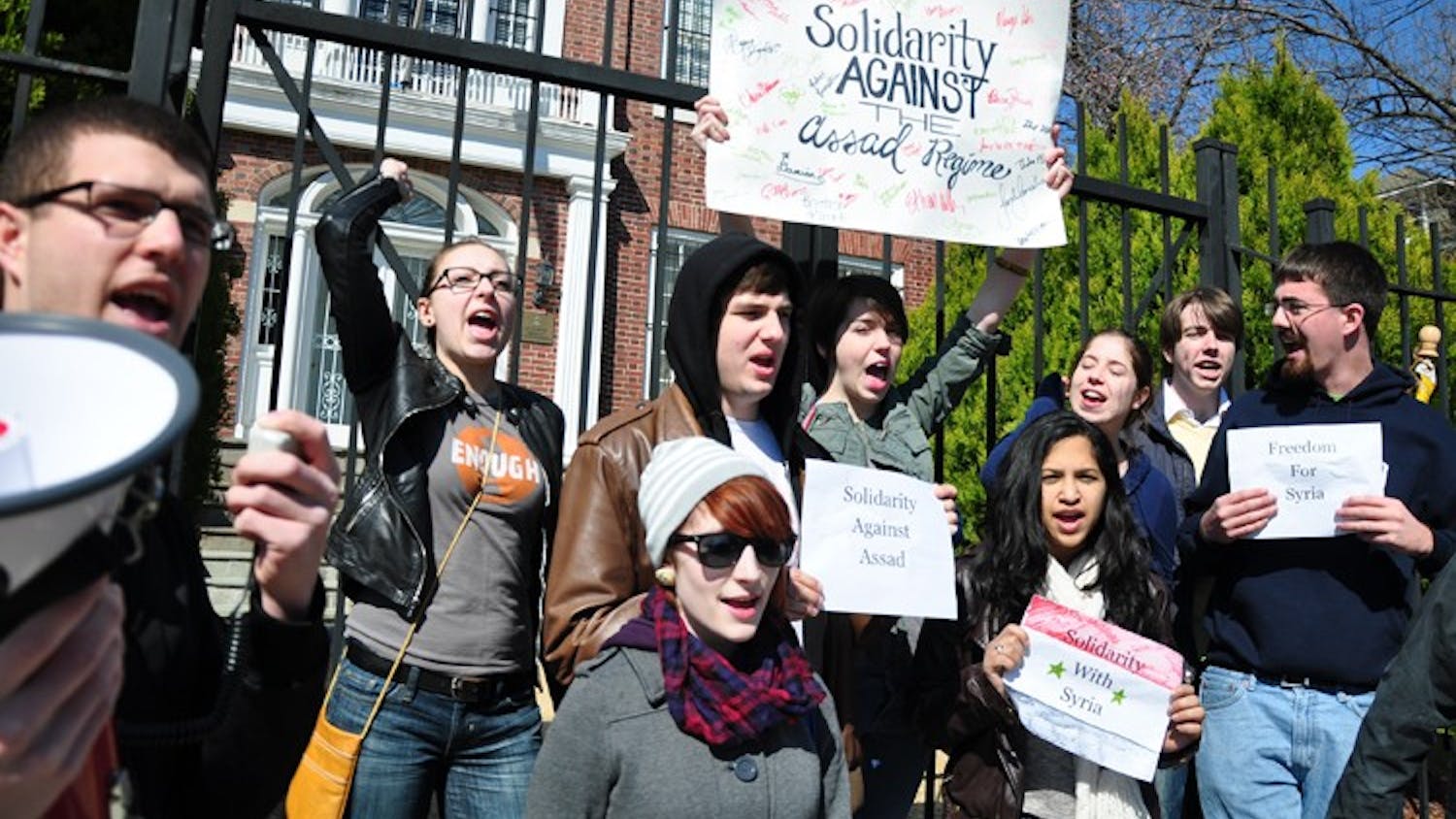 American University's chapter of STAND marched on the Embassy of Syria in Dupont Circle. Sunday, March 4, 2012.
