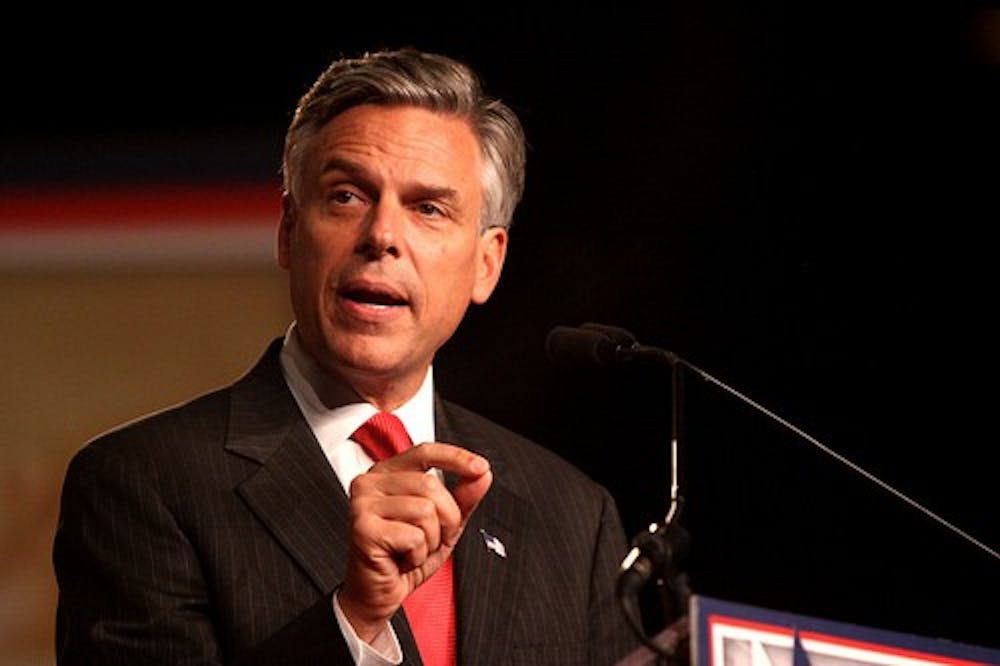 Former presidential candidate Jon Huntsman, here addressing CPAC in Orlando, Fl., will speak in the University Center at 8:15 p.m. on April 18. 