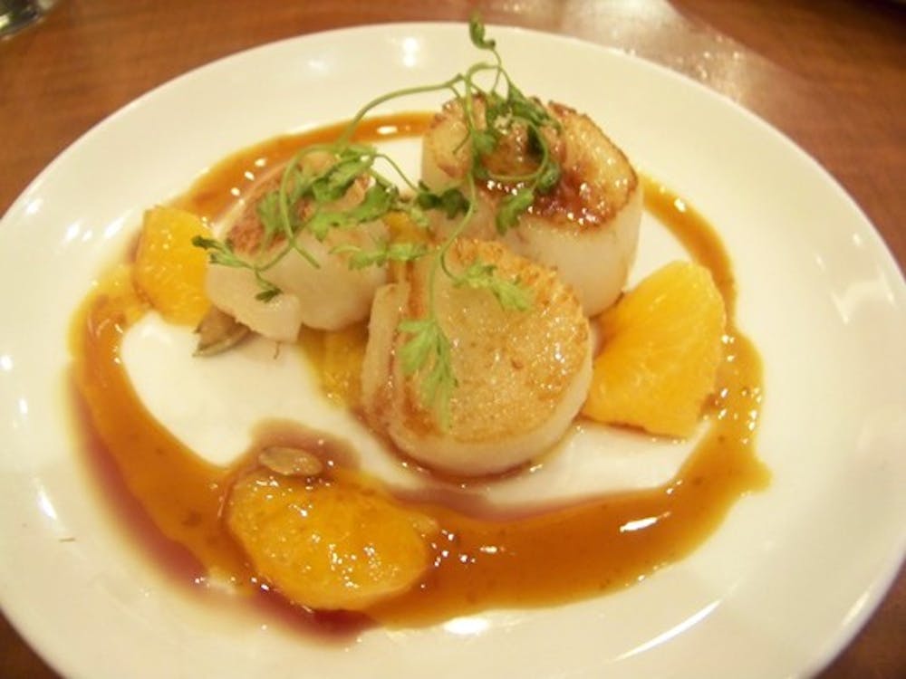 FRUIT OF THE SEA â€” During the recent Bethesda-Chevy Chase Restaurant Week, Jaleo pleased palates with its pre-fixed menu featuring five courses for $30. The tapas restaurant offered plates such as scallops with clementines and a butternut squash purÃ©e, pictured above, among their other modern Spanish fare.