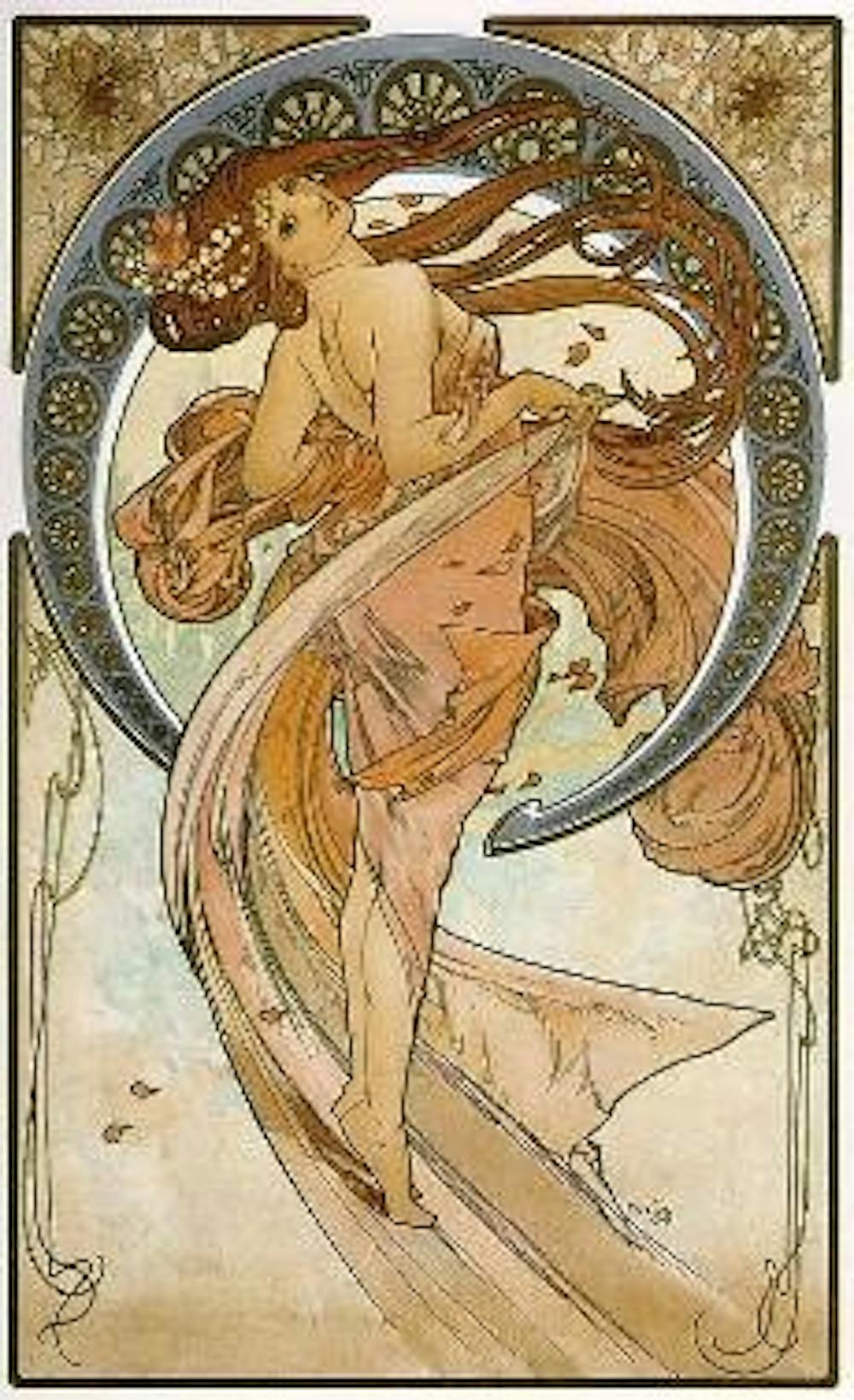 MUCHA'S MUSES - Illustrationist Alphonse Mucha's drawings often featured scantily clad women and sexual themes. His work represents some of the most famous works of the Art Nouveau period. "Dance" is among his most highly praised pieces of work dating fro