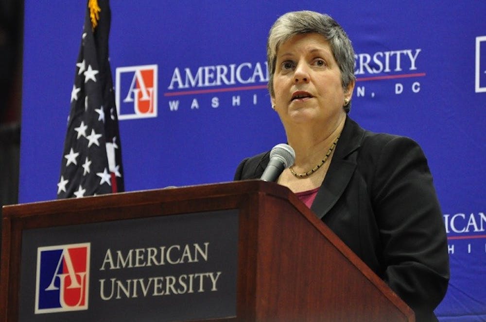 Secretary Janet Napolitano discusses illegal immigration and immigration reform in a Kennedy Political Union-sponsored speech Oct. 5.