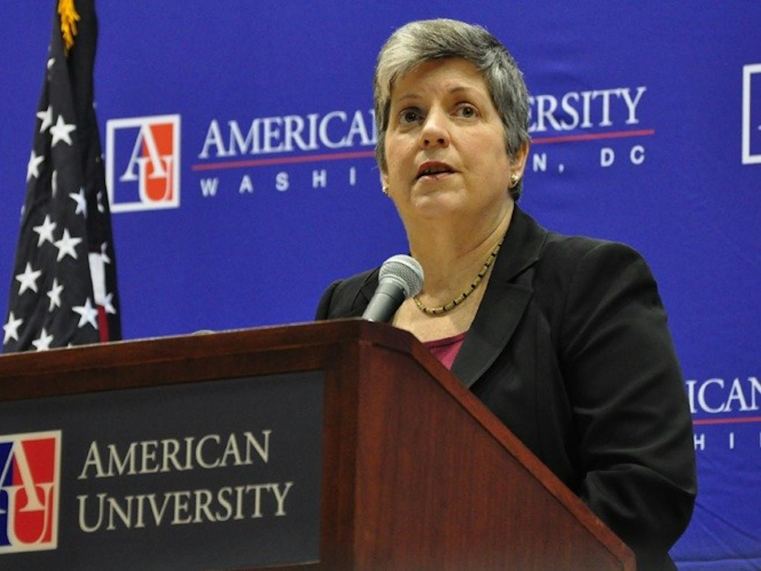 Secretary Janet Napolitano discusses illegal immigration and immigration reform in a Kennedy Political Union-sponsored speech Oct. 5.