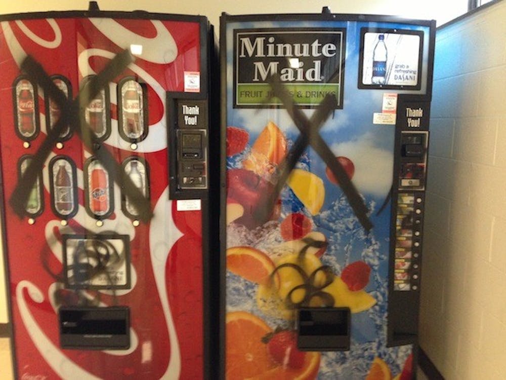 Two Coca-Cola vending machines in Asbury were seen vandalized with black spray paint on Nov. 25. 