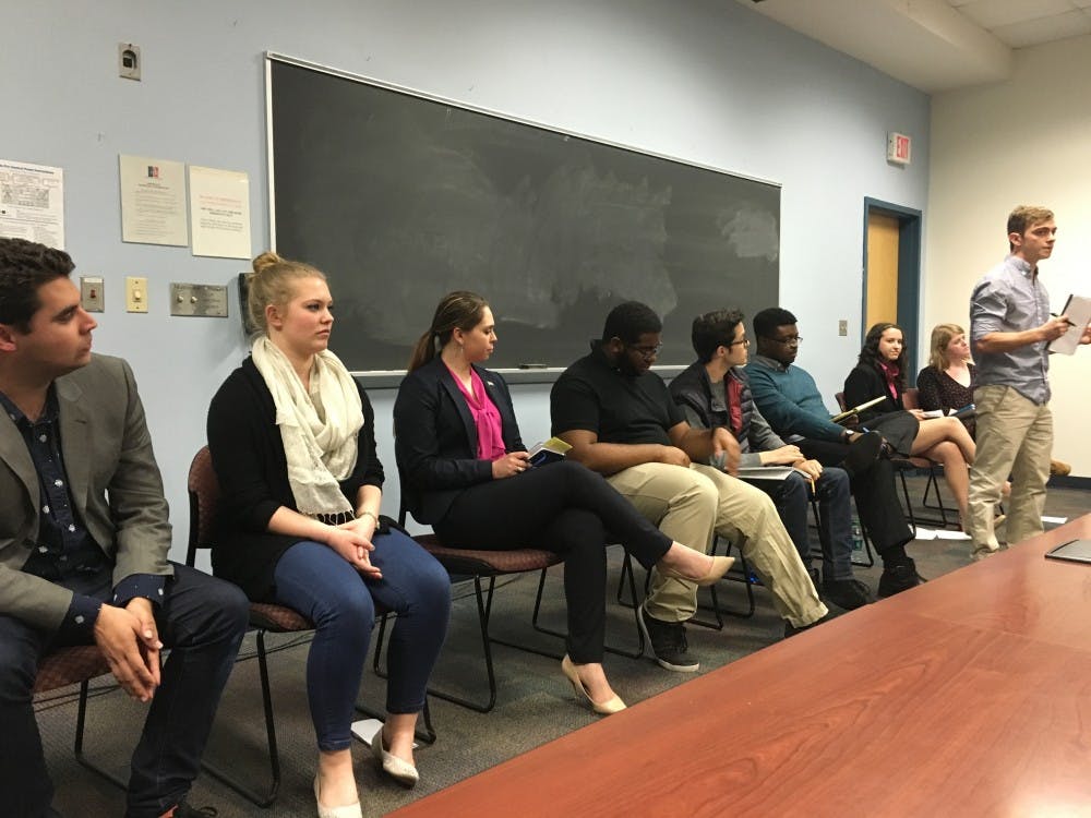 Candidates answer questions at the AU Dems debate on March 19.&nbsp;