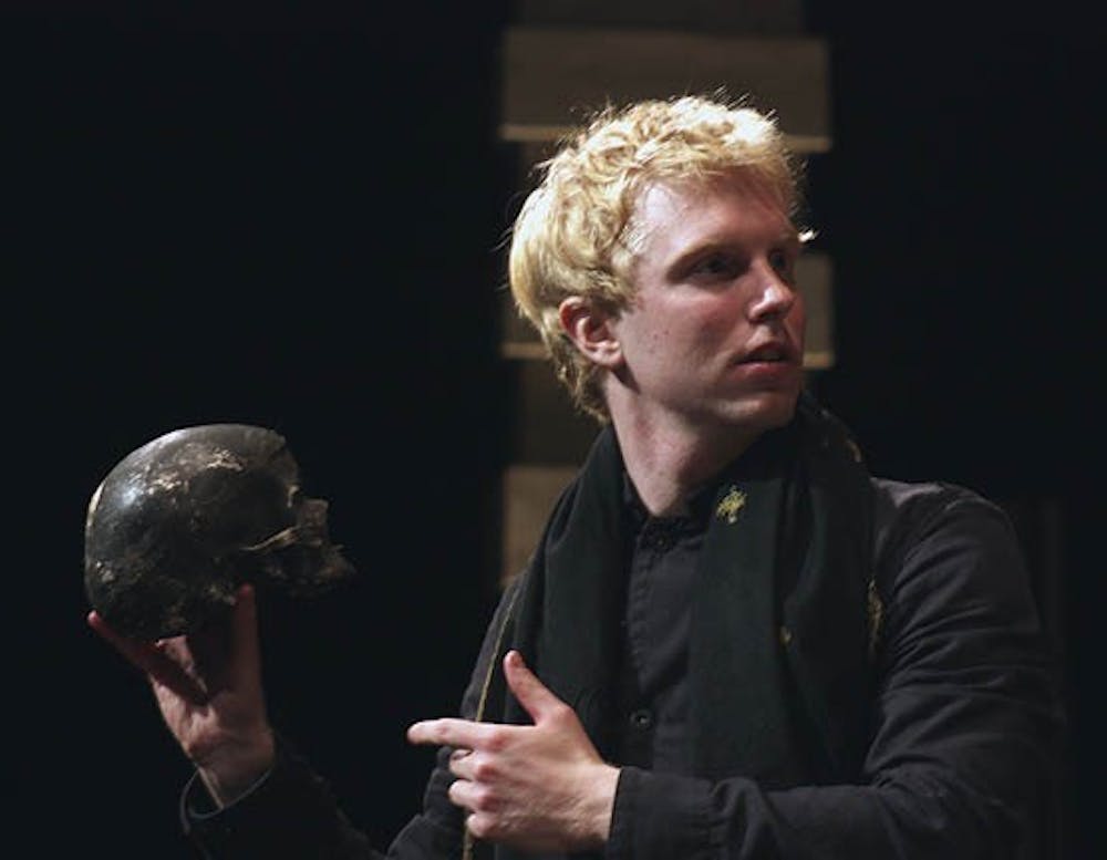Michael Benz leads the cast as the title character of \"Hamlet\" from Shakespeare\'s Globe Theatre, on tour in the United State at the Folger Shakespeare Library.