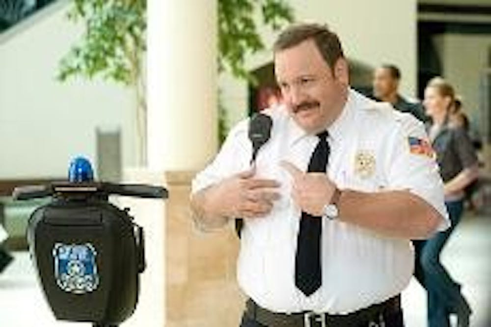 MAKE WAY FOR THE SEGWAY - Paul Blart: Mall Cop's painful humor, predictable plot and unintimidating villains fail to entertain viewers. Star Kevin James (above) doesn't help, either, falling flat on his first attempt at acting without a strong co-lead and