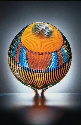 BLOW YOUR MIND - Murano glass pioneer Lino Tagliapietra pushed his craft to the limits of color and curve unlike any of his craftsmen contemporaries. The above design, though not on display in the Renwick exhibit, is an example of his dynamic use of the m