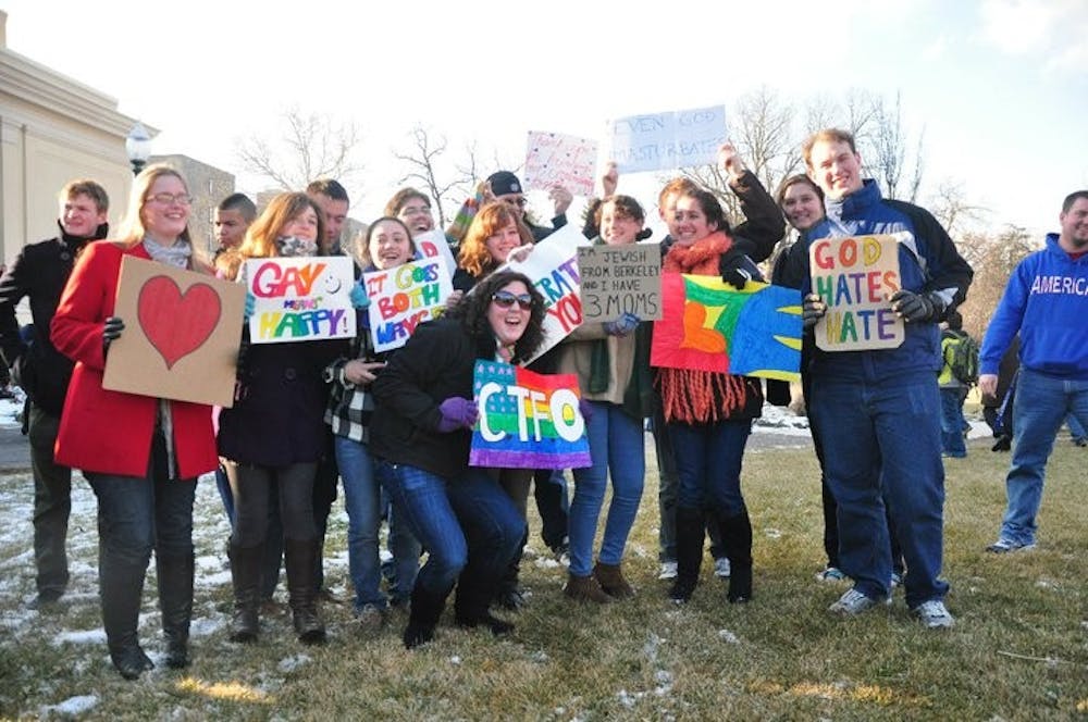 Westboro Baptist Church protests AU campus, faces counter-protest of over 1,000