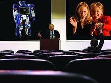ONE SINGULAR SENSATION - Perennial presidential candidate Ralph Nader spoke to a crowd of one Friday in the Ward Circle Building. Nader spoke about the power of "evil corporatists" and robots and claimed Democratic candidate Hillary Clinton "eats raw meat
