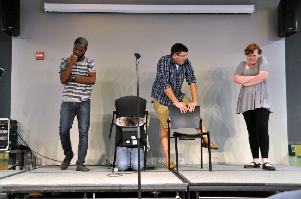 	Mission Improv-able members Devan Joseph, Jeff Friedman and Aoife Dowd.