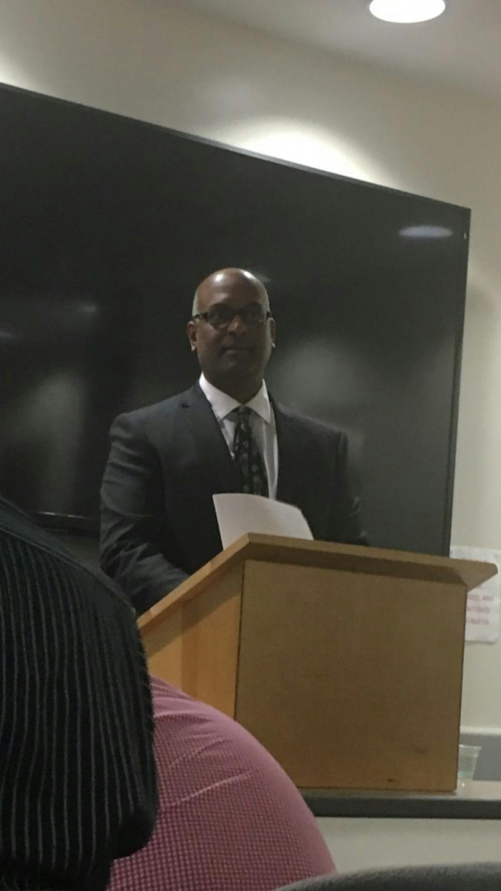 Dr. Michael James presents a lecture as a guest of the Political Theory Institute.&nbsp;