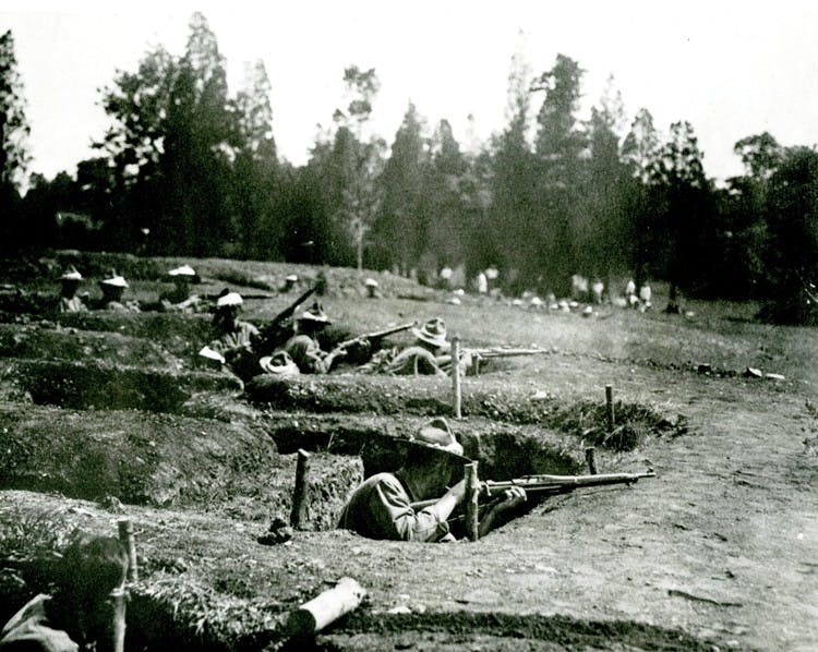 DIGGING DEEP â€” The Gas and Flame Regiment, also known as the â€œHell Fire Battalion,â€ was trained in trench warfare and chemical weapons. The regiment fought off German attacks in France.