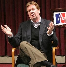 ASK KERWIN - AU President Neil Kerwin held a question-and-answer session with about 30 students and campus faculty members Monday night. The president talked about a range of topics, including his day-to-day schedule and the university\'s economic situatio