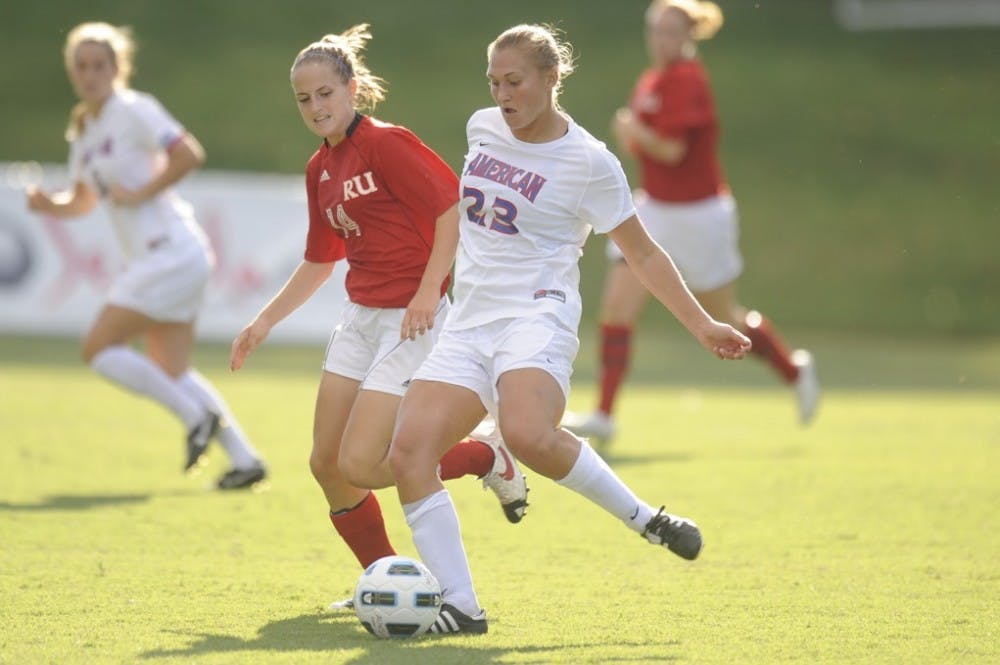 Starting strong - Carleigh Morba and the Eagles have won two of their first three games. A junior forward, Morba has one goal on the season for AU.