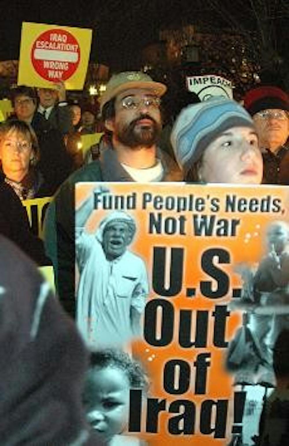 A candlelight vigil held outside the White House on Jan. 11 drew a crowd of local protesters. 