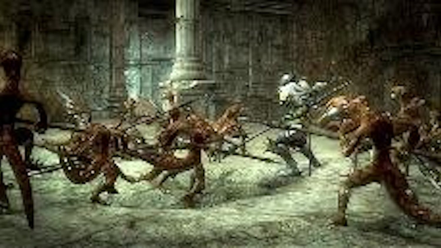MORTAL COMBAT - In the latest installment of the "Kingdom Under Fire" series, "Circle of Doom" players control one of six characters instead of commanding an army. Here, a character fights multiple enemies, demonstrating the game's new combat systems.