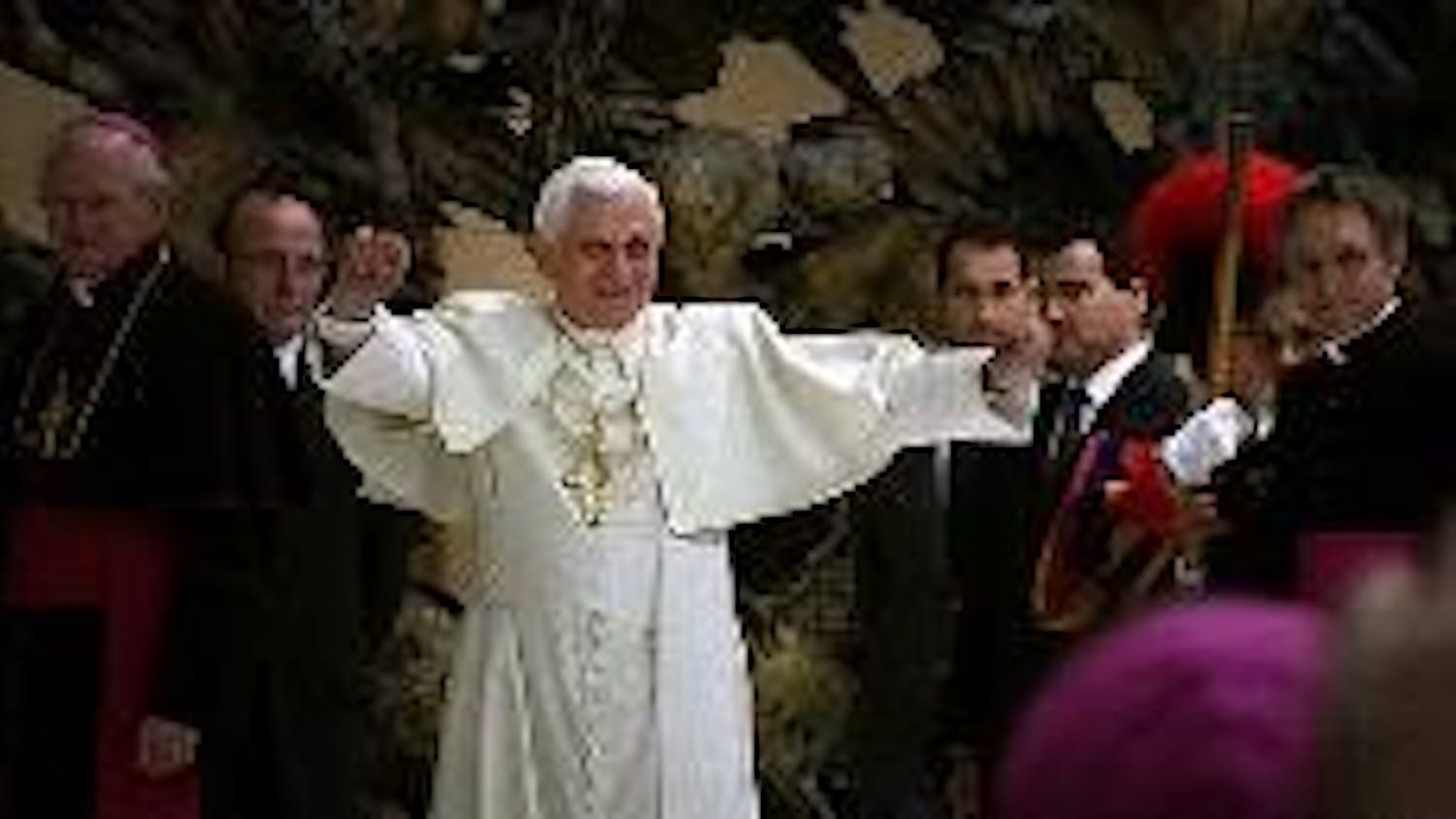 PONTIFICATING- Pope Benedict XVI will make his first visit to the United States next week since he was elected pope in April 2005. Forty AU students were able to get tickets to see him say Mass at Nationals Park on April 17, and others can see him as he l