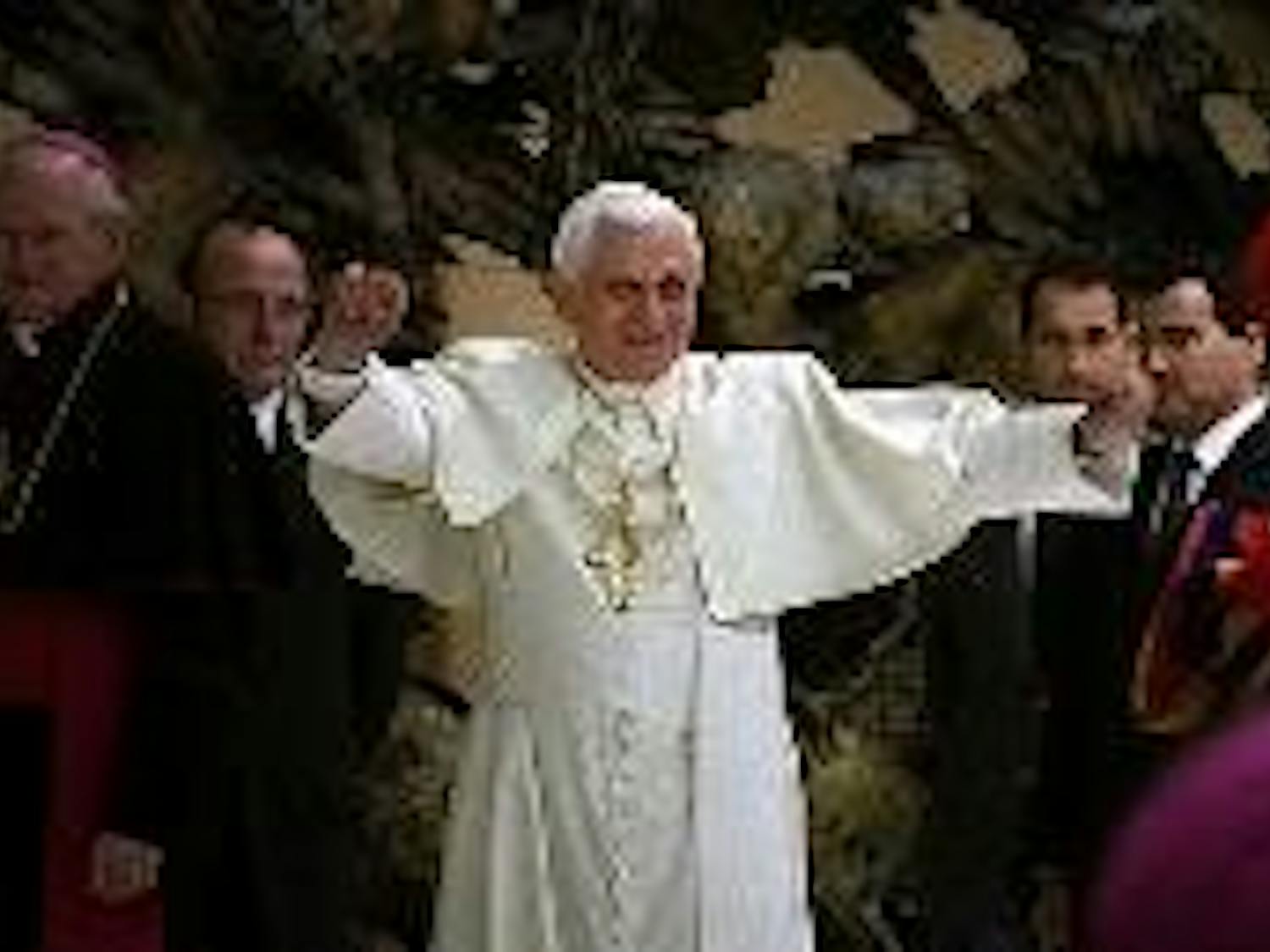 PONTIFICATING- Pope Benedict XVI will make his first visit to the United States next week since he was elected pope in April 2005. Forty AU students were able to get tickets to see him say Mass at Nationals Park on April 17, and others can see him as he l
