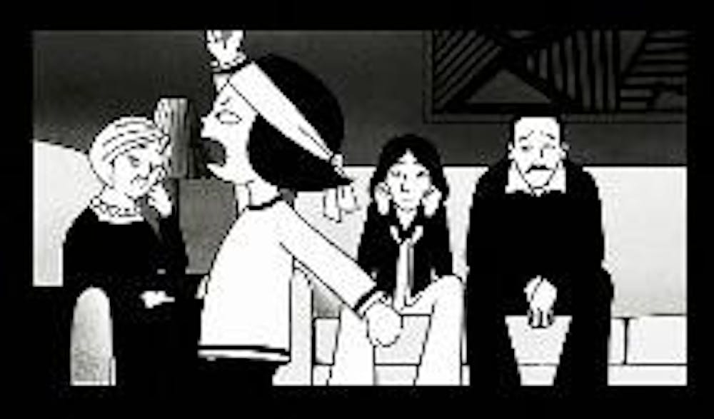 COMIC RELIEF - "Persepolis" stays true to its graphic novel heritage, using 2-D animation unlike many current animated feature films.