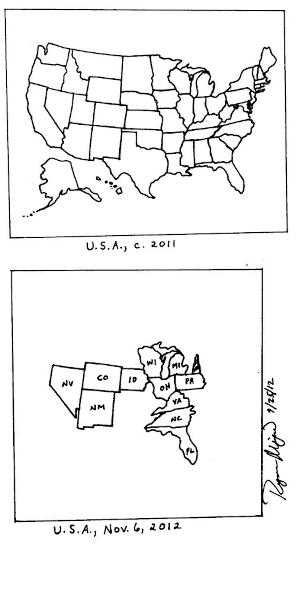 Political Cartoon: Map of America - The Eagle