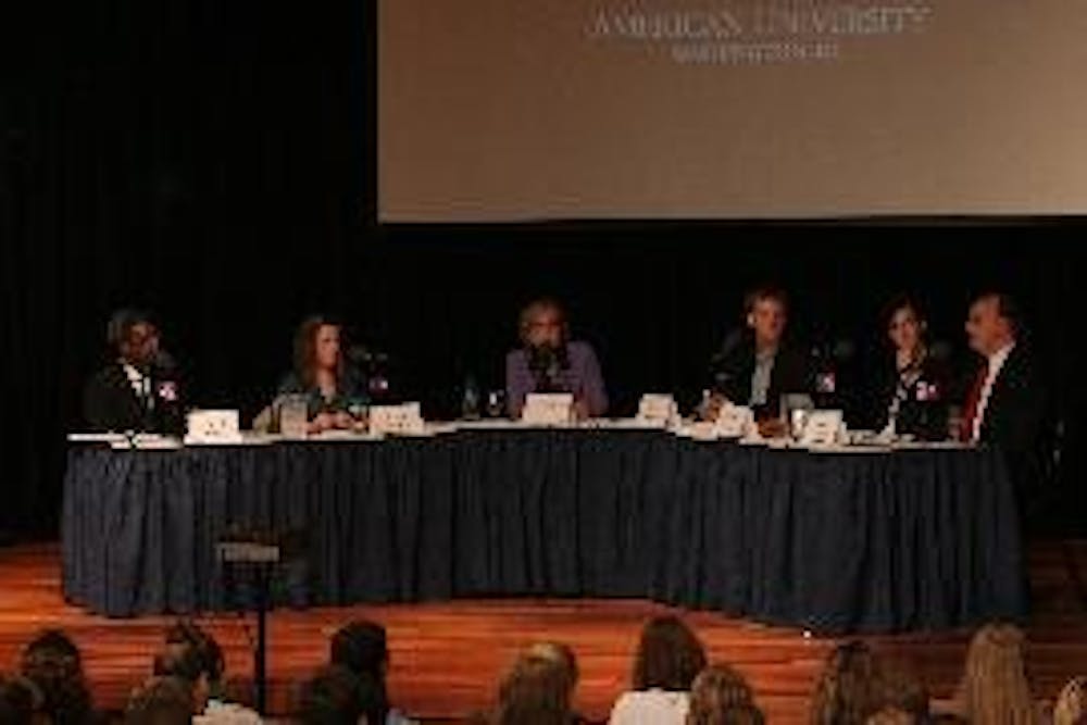 'YOUTHQUAKE' - Panelists discussed the role youth play in politics at the American Forum on Tuesday night in the Katzen Arts Center's Abramson Family Recital Hall. Speakers included Cornell Belcher, Emily Freifeld, moderator Jane Hall, James Kotecki, Heat
