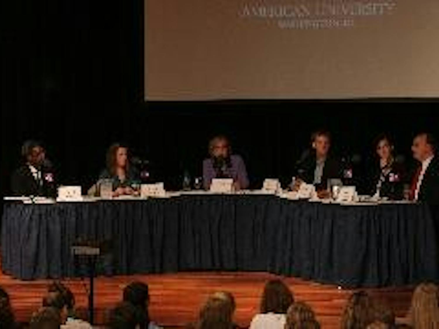 'YOUTHQUAKE' - Panelists discussed the role youth play in politics at the American Forum on Tuesday night in the Katzen Arts Center's Abramson Family Recital Hall. Speakers included Cornell Belcher, Emily Freifeld, moderator Jane Hall, James Kotecki, Heat