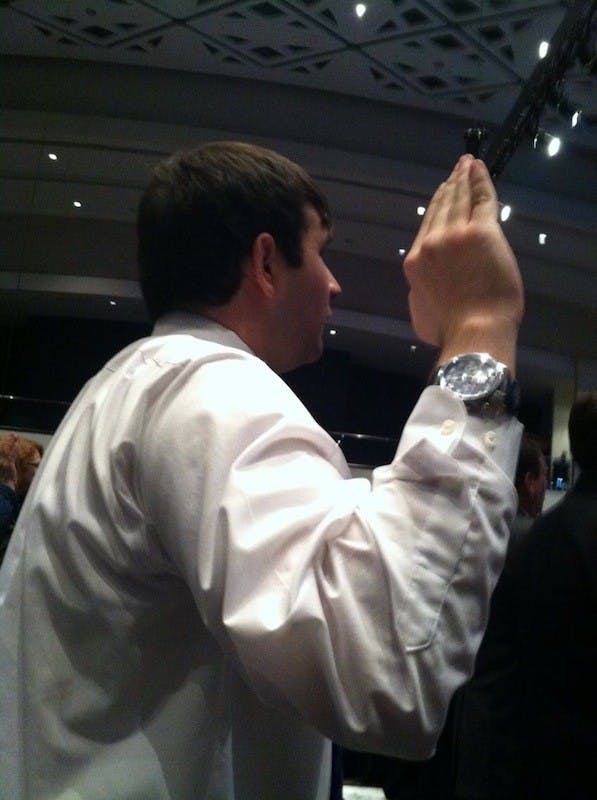 Joe Wisniewski is sworn into office at the Washington Convention Center. He represents the Berkshire, Avalon and Greenbriar Apartments in the local Advisory Neighborhood Commission. 