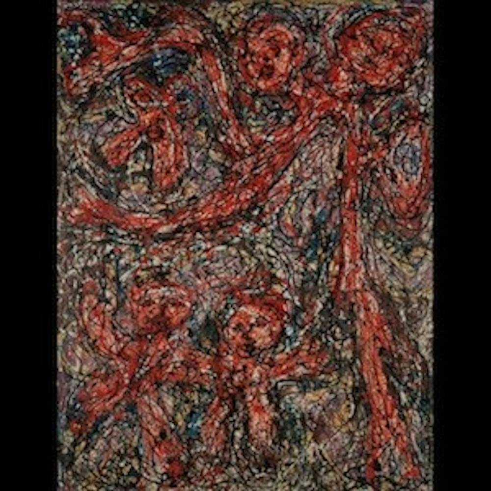 Alfonso Ossorio\'s \"Red Family\" is one of many paintings in which the artist uses abstraction to depict the complications of interpersonal relationships.