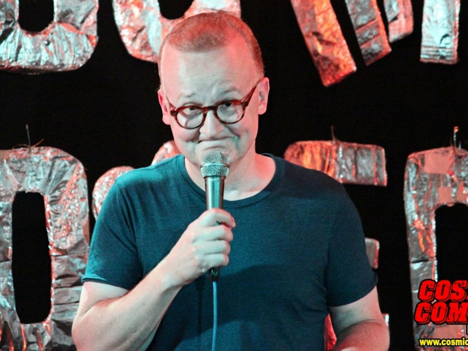 AU professor Doug Hecox performed at a comedy club in Berlin in August.&nbsp;