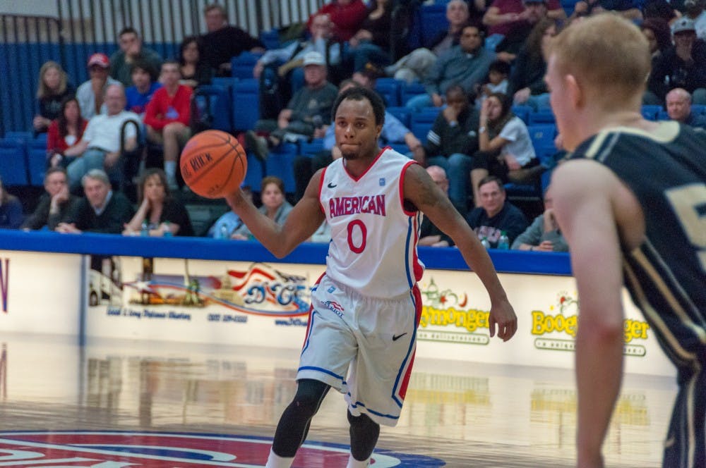 	Darius Gardner, seen here against Army, led the Eagles with 15 points against Navy