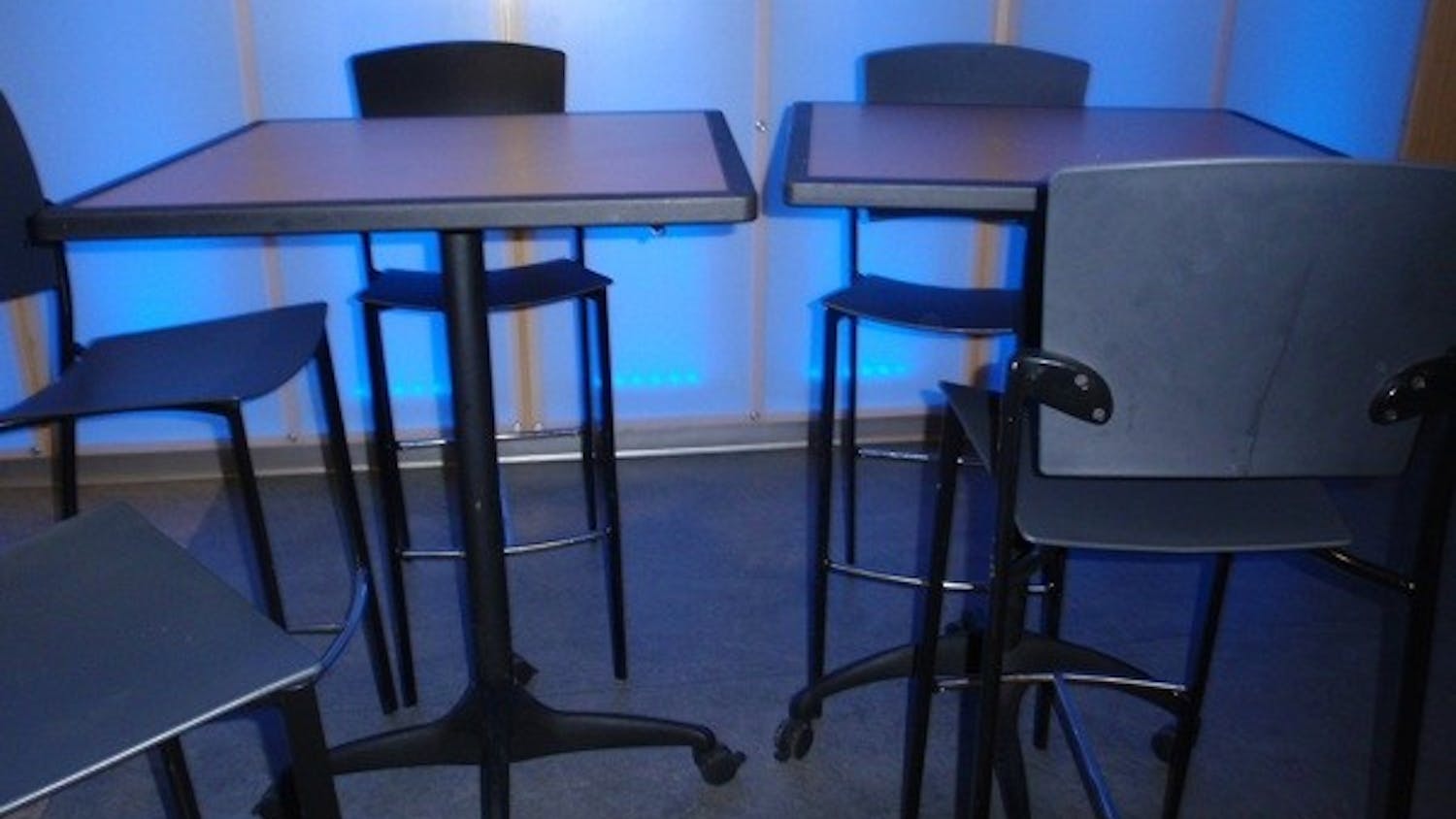 THE PERFECT DORM FURNITURE? – Among other items, one Tavern high table has been stolen from the Mary Graydon Center this semester. The total cost of replacing the table is $495.