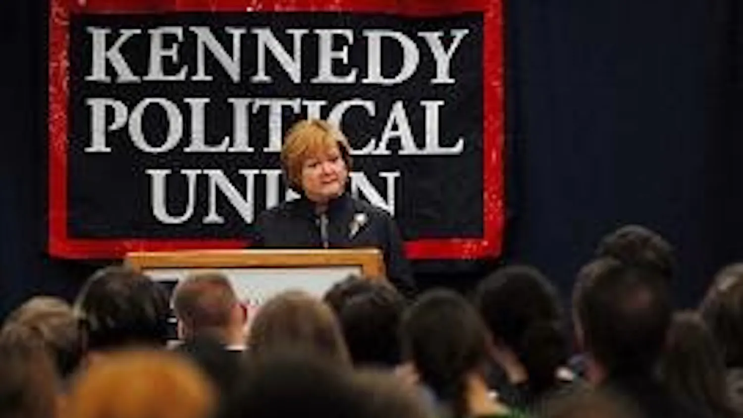 THE ADVOCATE - Judy Shepard, whose son Matthew was killed 10 years ago because of his sexual orientation, speaks at a Kennedy Political Union event Monday. She called on all Americans to vote for candidates and policies that support gay, lesbian, bisexual