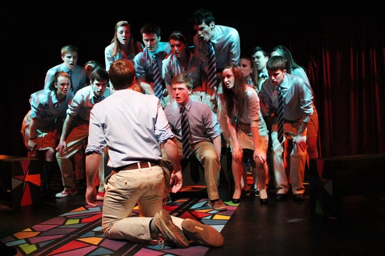 The play â€œBare: A Pop Operaâ€ deals with two boys who fall in love and struggle with their sexuality and strict religion. 